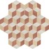 Terra.art Cubo Tramonto/crema Esagona  25x21,6 Carrelage Intérieur Imitation carreaux de ciment Non Rectifié 