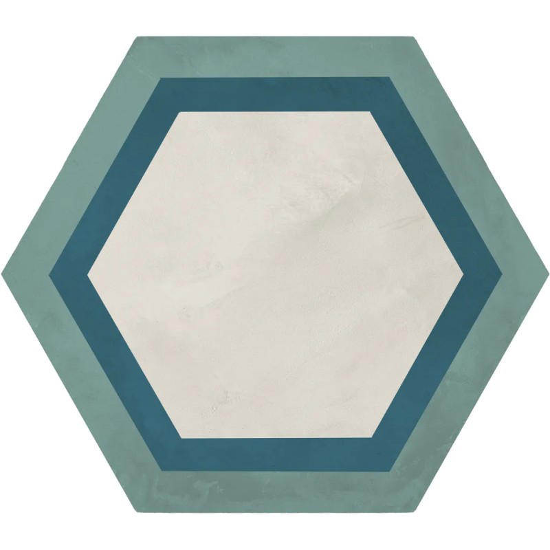 Terra.art Cornice Oceano/cielo Esagona  25x21,6 Carrelage Intérieur Imitation carreaux de ciment Non Rectifié 