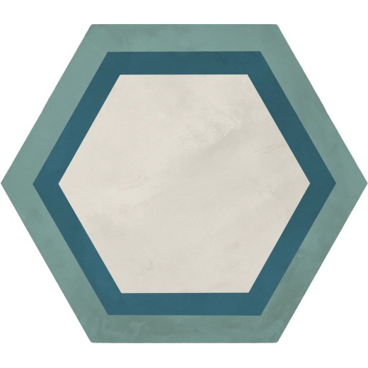 Terra.art Cornice Oceano/cielo Esagona  25x21,6 Carrelage Intérieur Imitation carreaux de ciment Non Rectifié 