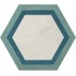 Terra.art Cornice Oceano/cielo Esagona  25x21,6 Carrelage Intérieur Imitation carreaux de ciment Non Rectifié 