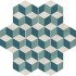 Terra.art Cubo Oceano/cielo Esagona  25x21,6 Carrelage Intérieur Imitation carreaux de ciment Non Rectifié 