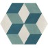 Terra.art Cubo Oceano/cielo Esagona  25x21,6 Carrelage Intérieur Imitation carreaux de ciment Non Rectifié 