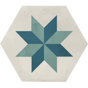 Terra.art Stella Oceano/cielo Esagona  25x21,6 Carrelage Intérieur Imitation carreaux de ciment Non Rectifié 