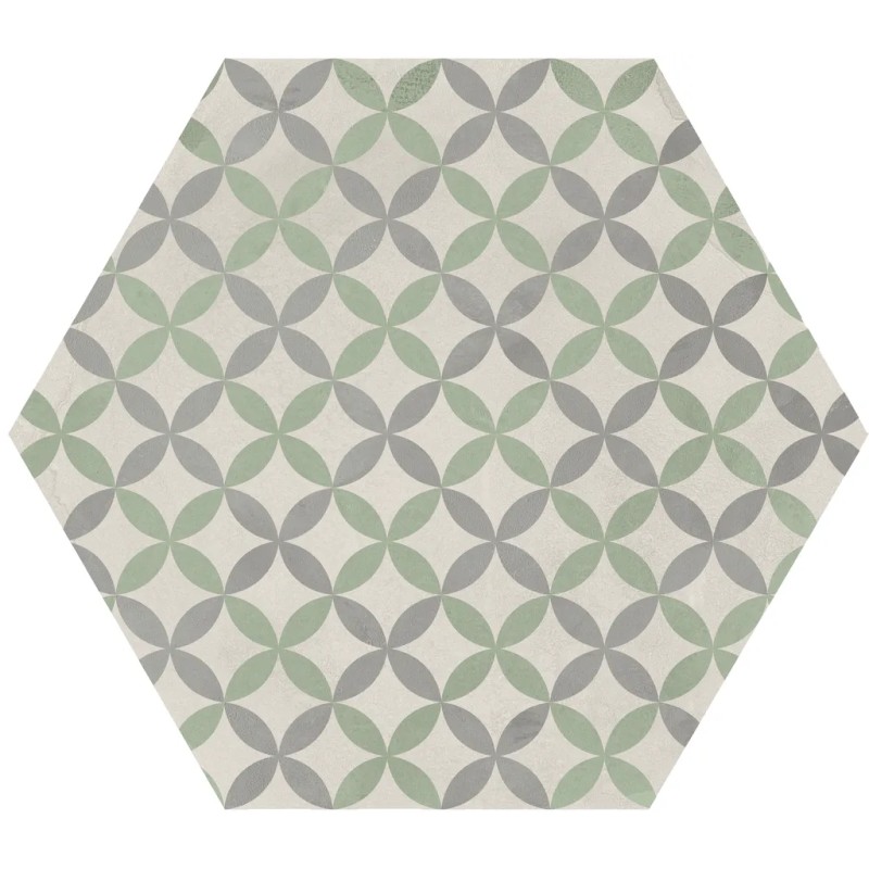 Terra.art Astro Sabbia/menta Esagona  25x21,6 Carrelage Intérieur Imitation carreaux de ciment Non Rectifié 