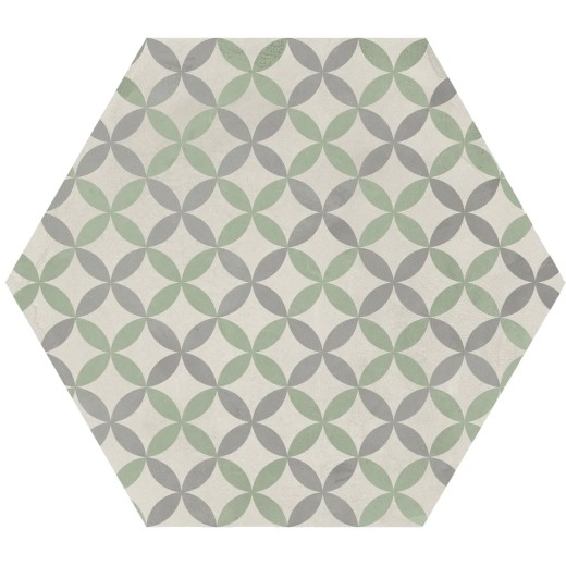 Terra.art Astro Sabbia/menta Esagona  25x21,6 Carrelage Intérieur Imitation carreaux de ciment Non Rectifié 