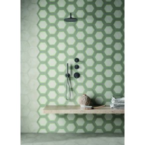 Terra.art Cornice Sabbia/menta Esagona  25x21,6 Carrelage Intérieur Imitation carreaux de ciment Non Rectifié 