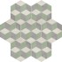 Terra.art Cubo Sabbia/menta Esagona  25x21,6 Carrelage Intérieur Imitation carreaux de ciment Non Rectifié 
