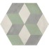 Terra.art Cubo Sabbia/menta Esagona  25x21,6 Carrelage Intérieur Imitation carreaux de ciment Non Rectifié 