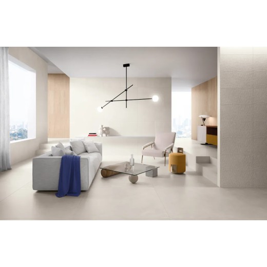 Phase White 120x120  Carrelage Intérieur Béton Rectifié