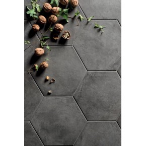 Terra Nero Esagona 25x21,6 Carrelage Intérieur Imitation carreaux de ciment Non Rectifié 