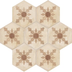 Terra Cardinale Esagona Versione C 25x21,6 Carrelage Intérieur Imitation carreaux de ciment Non Rectifié 