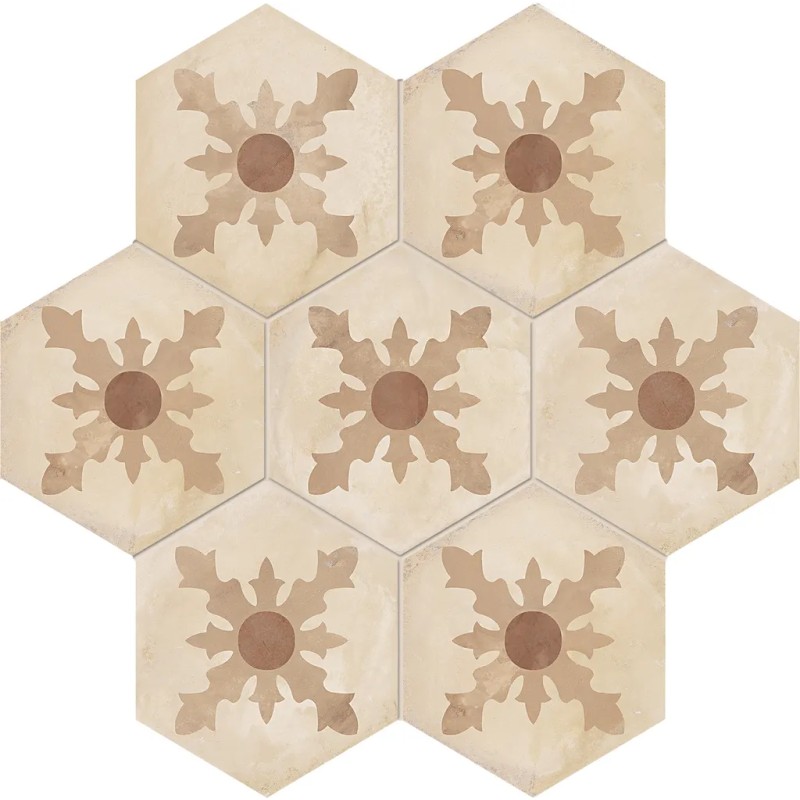 Terra Cardinale Esagona Versione C 25x21,6 Carrelage Intérieur Imitation carreaux de ciment Non Rectifié 