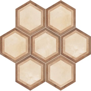 Terra Com Giglio Esagona Versione C 25x21,6 Carrelage Intérieur Imitation carreaux de ciment Non Rectifié 