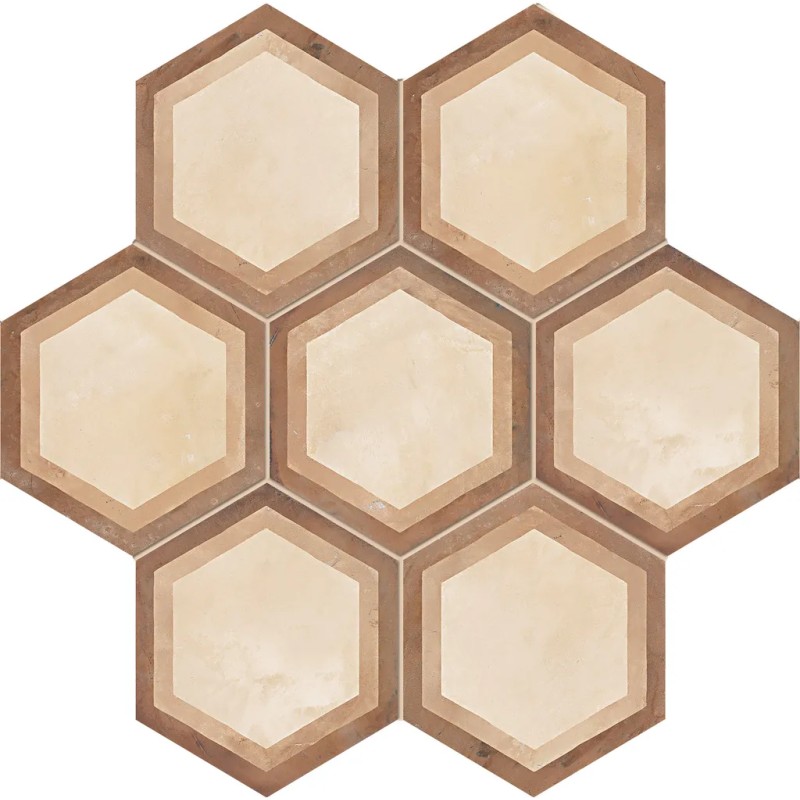 Terra Com Giglio Esagona Versione C 25x21,6 Carrelage Intérieur Imitation carreaux de ciment Non Rectifié 