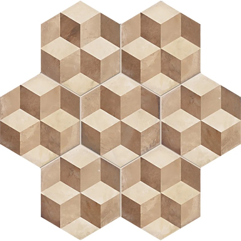 Terra Cornice Esagona Versione C 25x21,6 Carrelage Intérieur Imitation carreaux de ciment Non Rectifié 