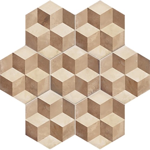 Terra Cornice Esagona Versione C 25x21,6 Carrelage Intérieur Imitation carreaux de ciment Non Rectifié 