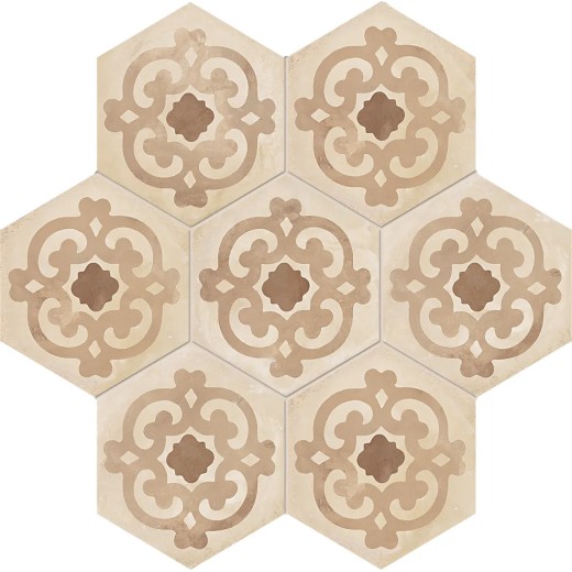 Terra Cubo Esagona Versione C 25x21,6 Carrelage Intérieur Imitation carreaux de ciment Non Rectifié 