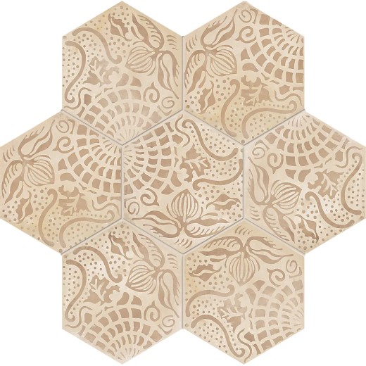 Terra Fiore Esagona Versione C 25x21,6 Carrelage Intérieur Imitation carreaux de ciment Non Rectifié 