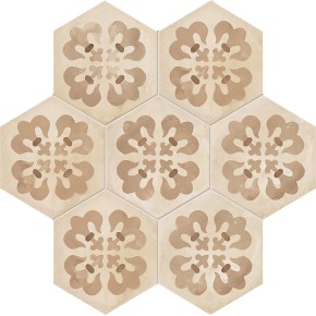 Terra Floreale Esagona Versione C 25x21,6 Carrelage Intérieur Imitation carreaux de ciment Non Rectifié 