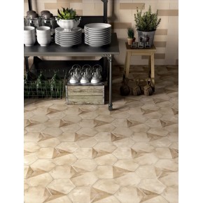 Terra Porzione Esagona Versione C 25x21,6 Carrelage Intérieur Imitation carreaux de ciment Non Rectifié 