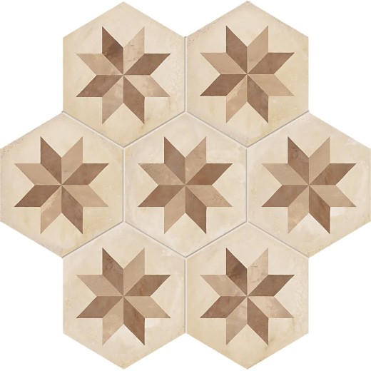 Terra Stella Esagona Versione C 25x21,6 Carrelage Intérieur Imitation carreaux de ciment Non Rectifié 