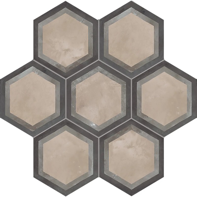 Terra Com Giglio Esagona Versione F 25x21,6 Carrelage Intérieur Imitation carreaux de ciment Non Rectifié 