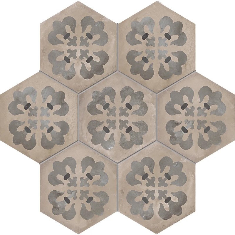 Terra Floreale Esagona Versione F 25x21,6 Carrelage Intérieur Imitation carreaux de ciment Non Rectifié 