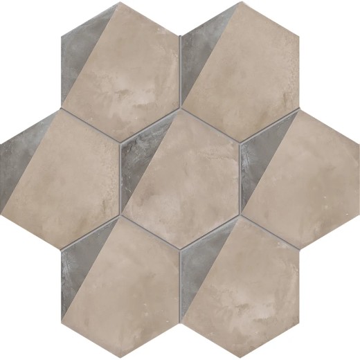 Terra Porzione Esagona Versione F 25x21,6 Carrelage Intérieur Imitation carreaux de ciment Non Rectifié 