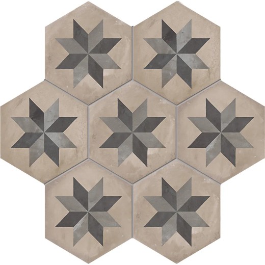 Terra Stella Esagona Versione F 25x21,6 Carrelage Intérieur Imitation carreaux de ciment Non Rectifié 