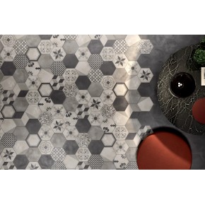Terra Mix Esagona Versione F  25x21,6 Carrelage Intérieur Imitation carreaux de ciment Non Rectifié 