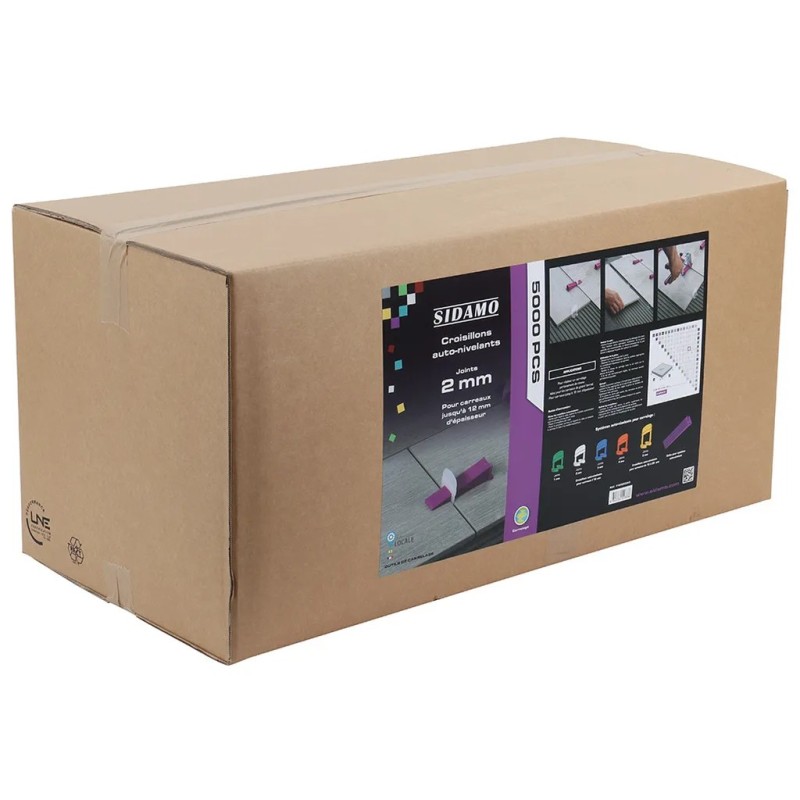 Sidamo Carton de 5000 croisillons auto-nivelants joints 2 mm